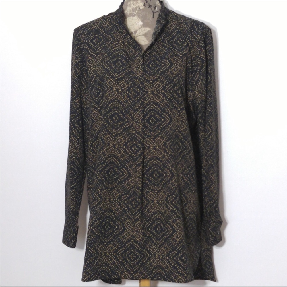 Lauren Ralph Lauren Tunic Dress Sz XL Black Tan